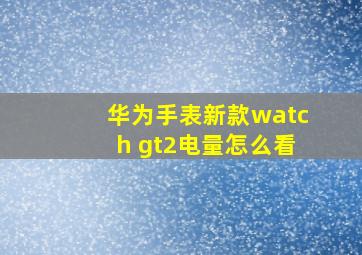 华为手表新款watch gt2电量怎么看